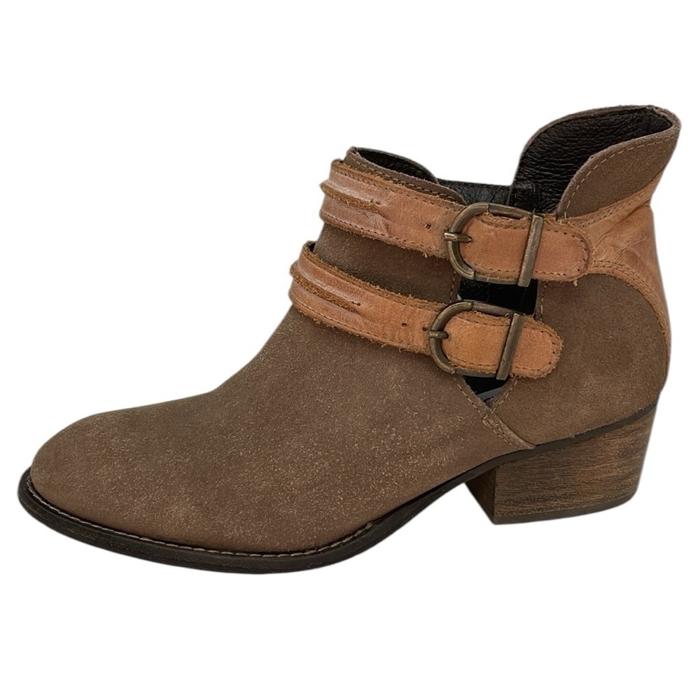 Steve Madden Booties Women's Brown Ankle Boots Brown Leather Buckle Size 6.5